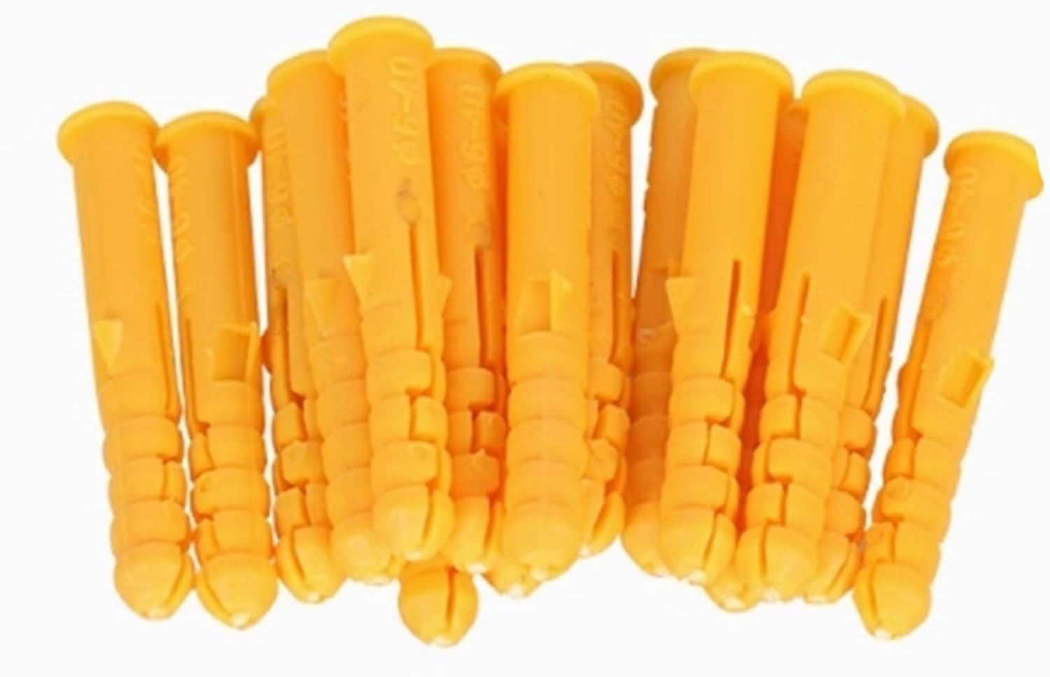 Hinge Expansion Plug 100pcs Ribbed Plastic Anchor Wall Expansion Pipe Tube Wall Plugs for Furniture Repair(M10x60mm)