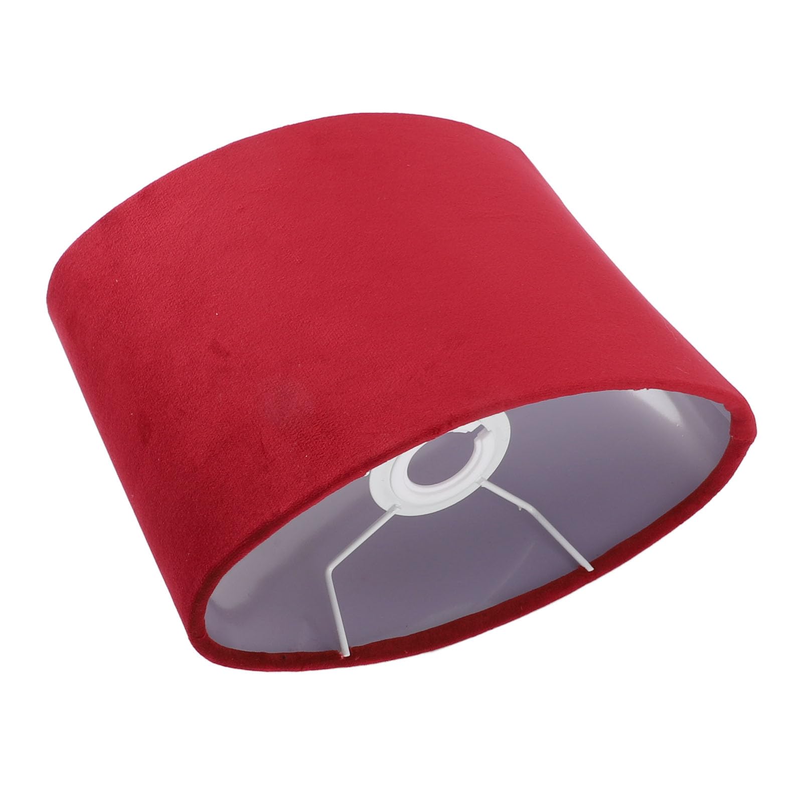 Pantalla de lámpara ovalada, pantalla de lámpara de tela moderna universal E27 E14 pequeña para lámpara de mesa, de pie o de mesilla (Rojo vino)