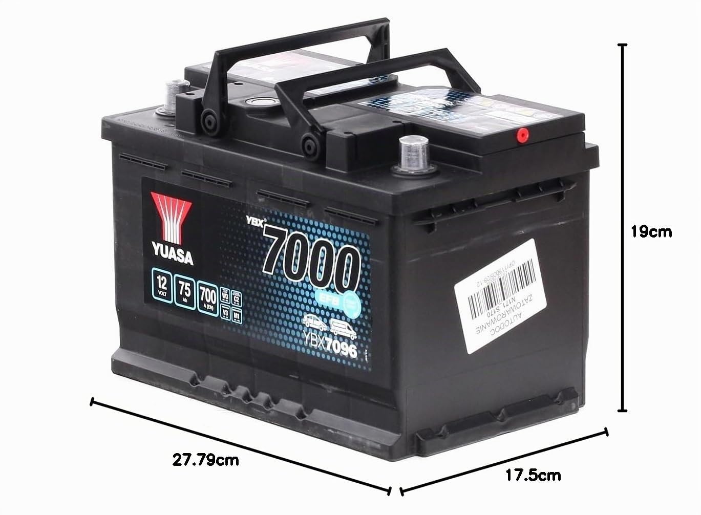 YUASA Batteria 75, Ah 700, A/EN YBX7096 L 278mm B 175mm H 190mm