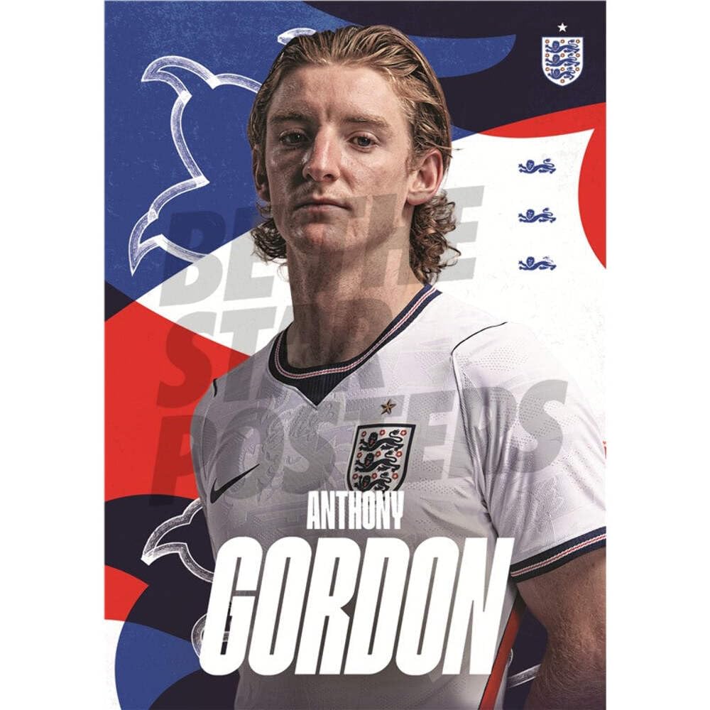 Anthony Gordon England 26/27 Home Headshot Poster Unframed A3