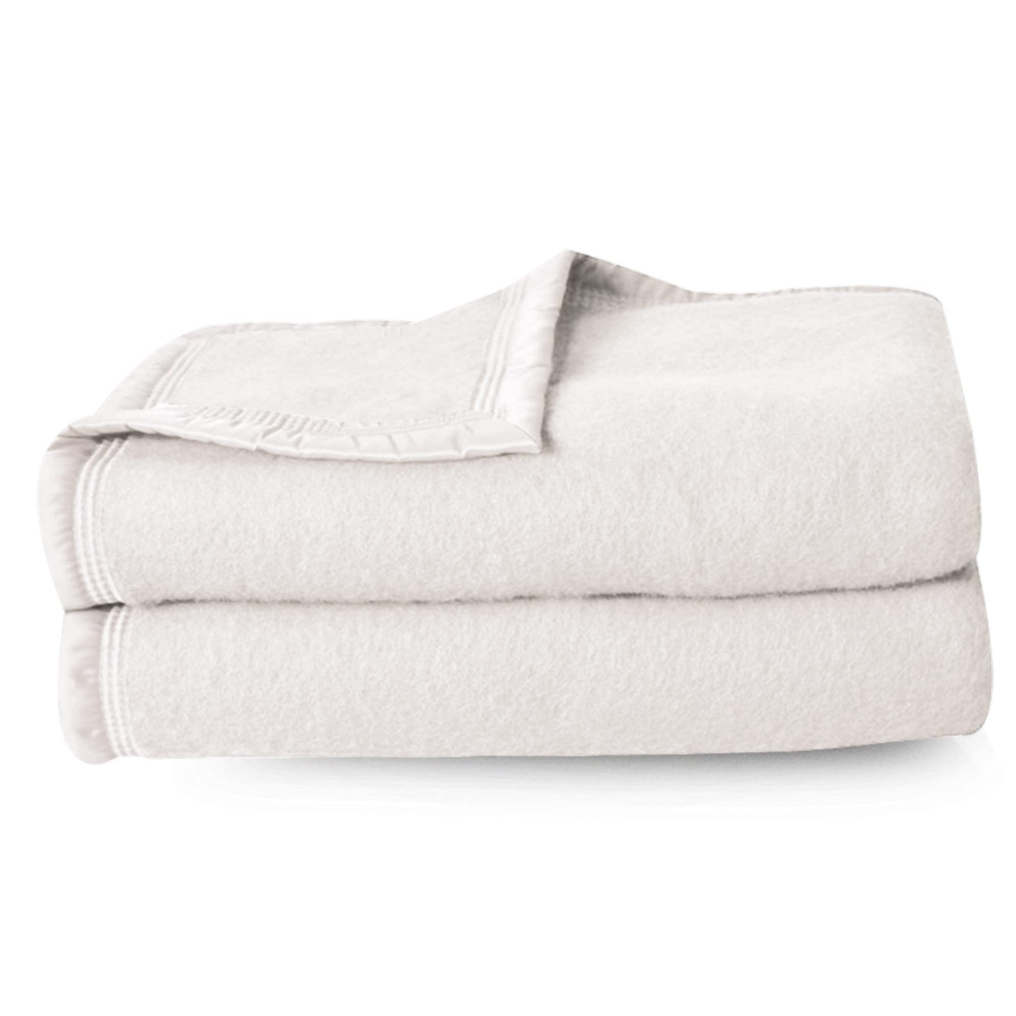Linnea Couverture Pure Laine Vierge Woolmark 500g/m² Volta 220x240 cm Blanc Naturel