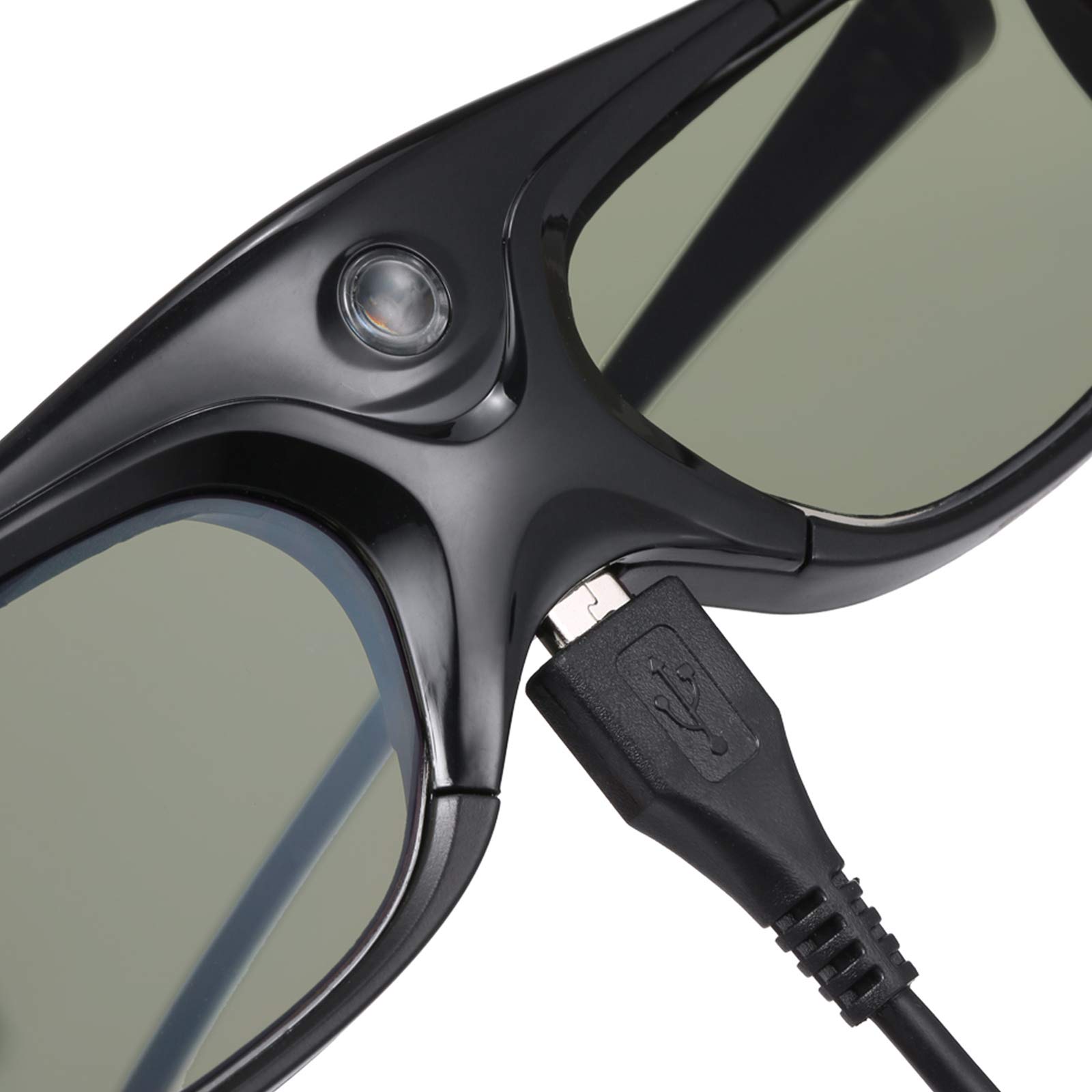 Aoresac BL2100 Occhiali 3D per Tutti i Proiettori DLP-Link, in modalità di Standby Ricaricabili, Comunicazione Ottica, con Interruttore Occhio Sinistro e Destro, Durata della Batteria