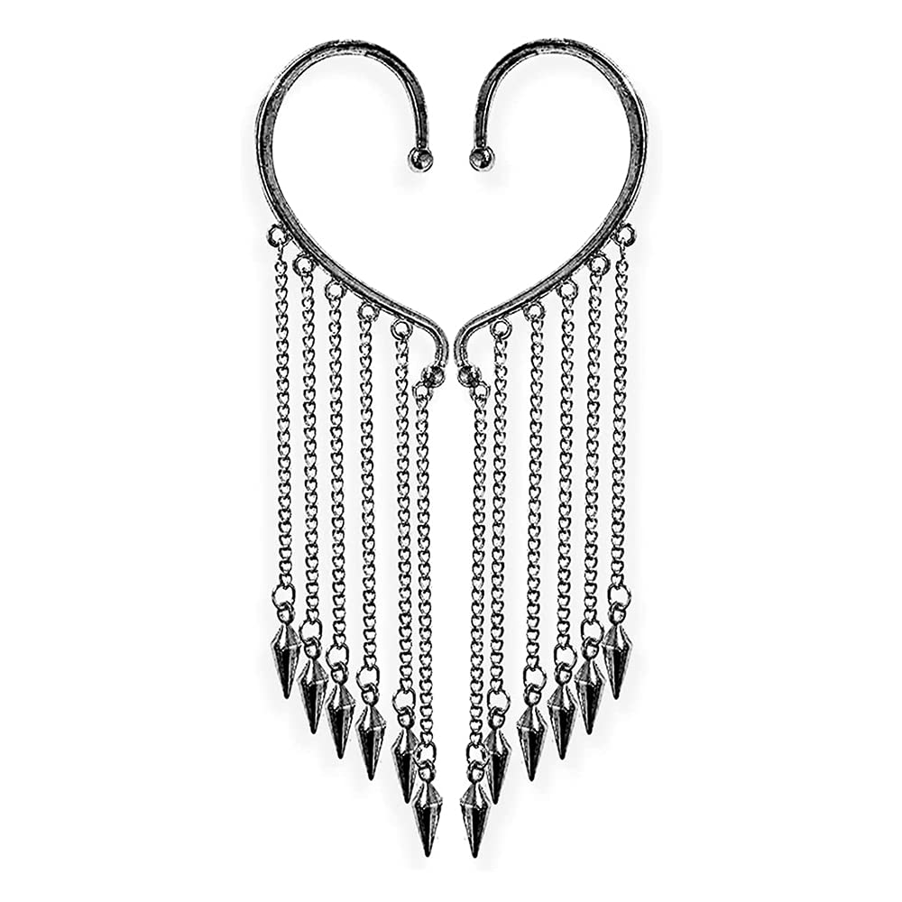 Elf Ear Cuffs for Women Butterfly Earrings Fairy Ears Goth Punk Ear Cuffs Halloween Accessorie Gothic Punk Jewelry Wrap Droping Earrings