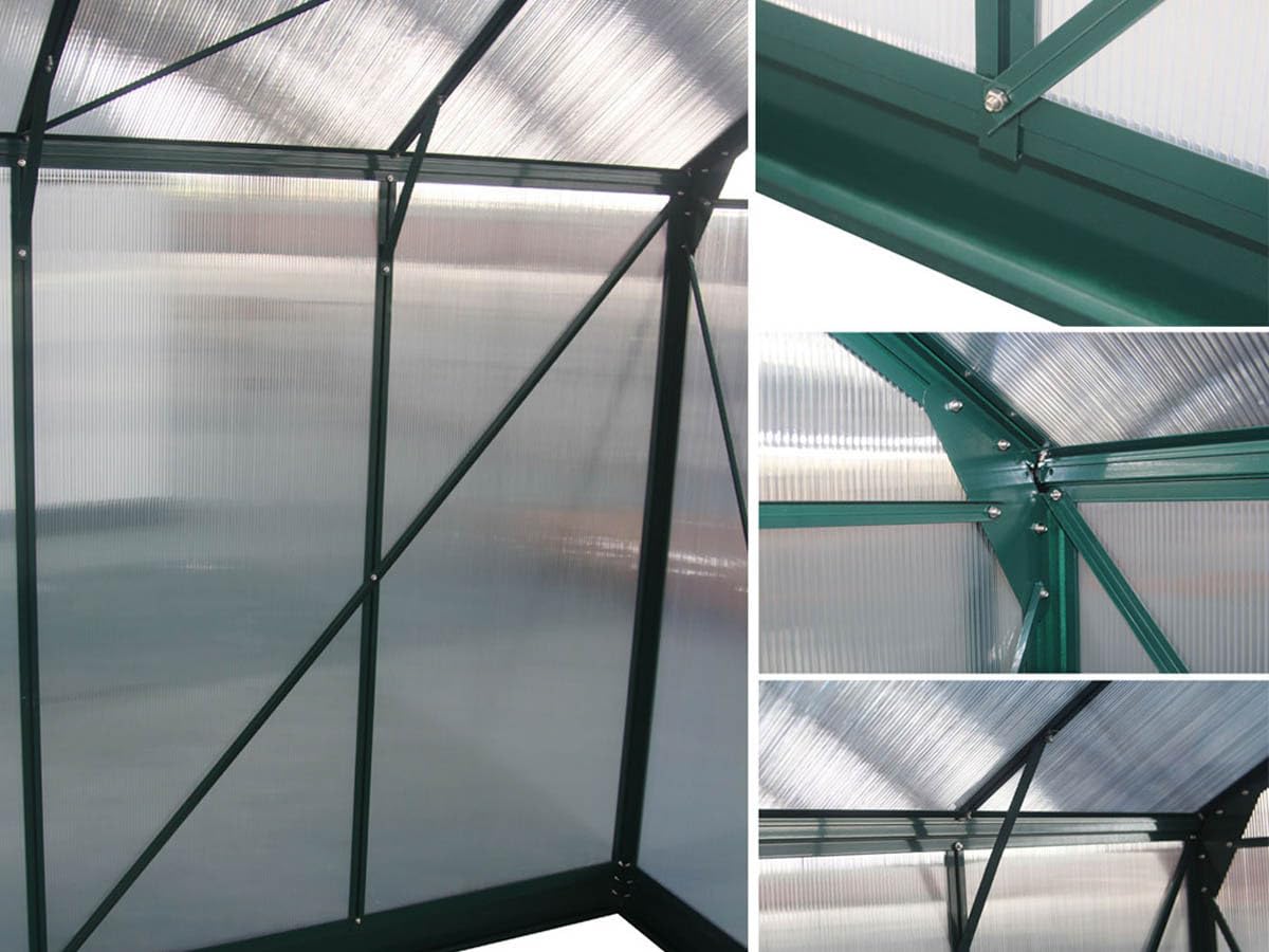 Habitat et Jardin - Serre de Jardin Dahlia 7.67 m² - Serre de Jardin en Polycarbonate - Abri Plantes en Aluminium - Serre Extérieure pour Légumes, Plantes et Fleurs - 2 Portes Coulissantes