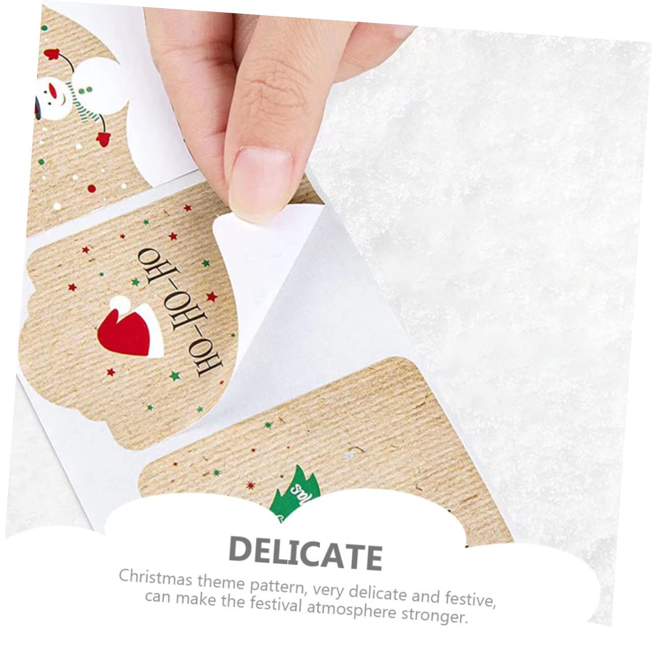STOBOK 4rotoli Adesivi Natalizi Autoadesivi Kraft Etichette Decorative Per e Confezioni Design Festivi Per Decorazioni e