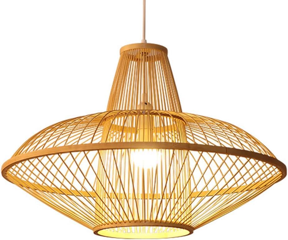 Beige Basket Lamp Shade Hollow Pendant Light Southeast Asian Style Wicker Rattan Cage Chandelier Farmhouse Decor Rattan Hanging Ceiling Lamp