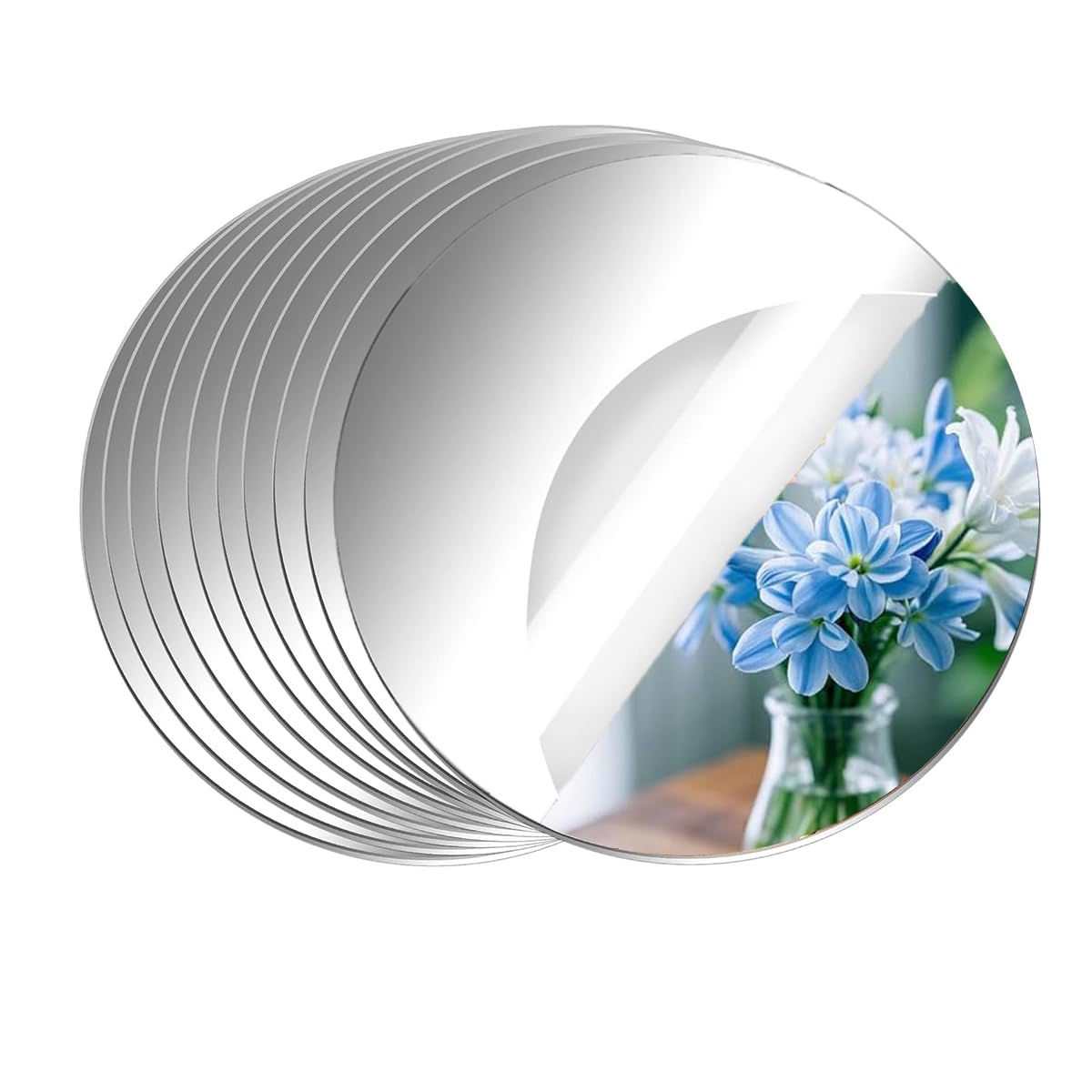 Small Round Mirrors for Centerpieces, 6 Inch 7PCS 2mm Acrylic Mirrors Candle Plate Circle Mirror Candles Trays Mirror Tiles for Wedding Table Centerpieces Birthday Decorations, Crafts, Wall Decor