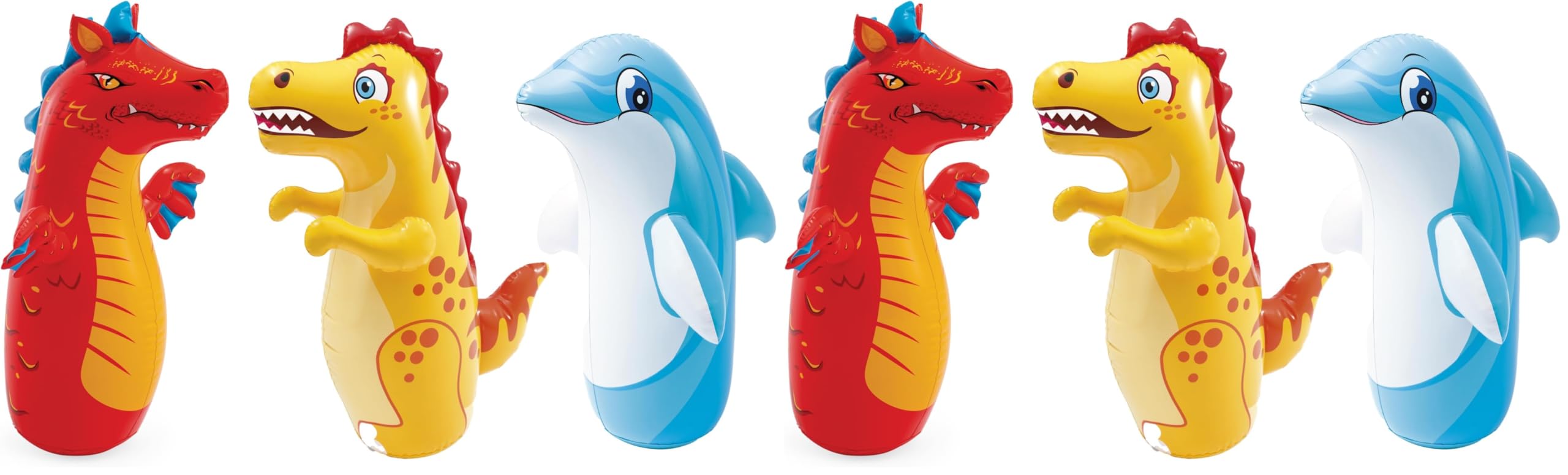 Intex 44669NP - Animali Gonfiabili Sempreinpiedi Assortiti, 1 pezzo, Vinile, Multicolore, 98 cm (Confezione da 2)