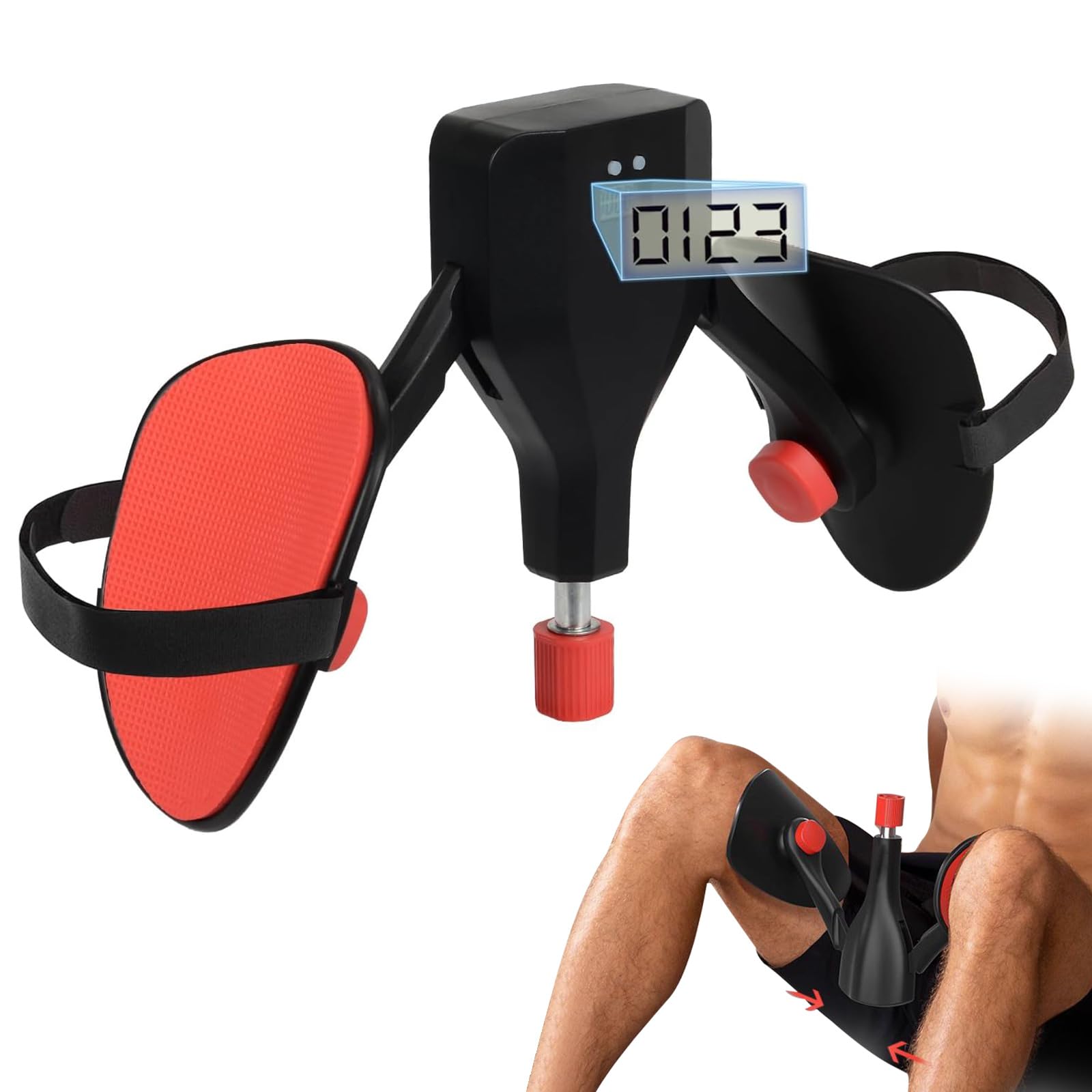 Entrenador Muscular de Suelo Pélvico para Hombres, Reparador Pélvico Multifuncional para Piernas con Contador, Ejercitador Muscular de Muslos Ajustable 360°
