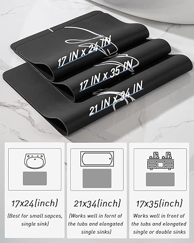 Miniatura 6 de tchdio Tapete de baño, súper absorbente, de secado rápido, para el suelo del baño, antideslizante, con respaldo de goma