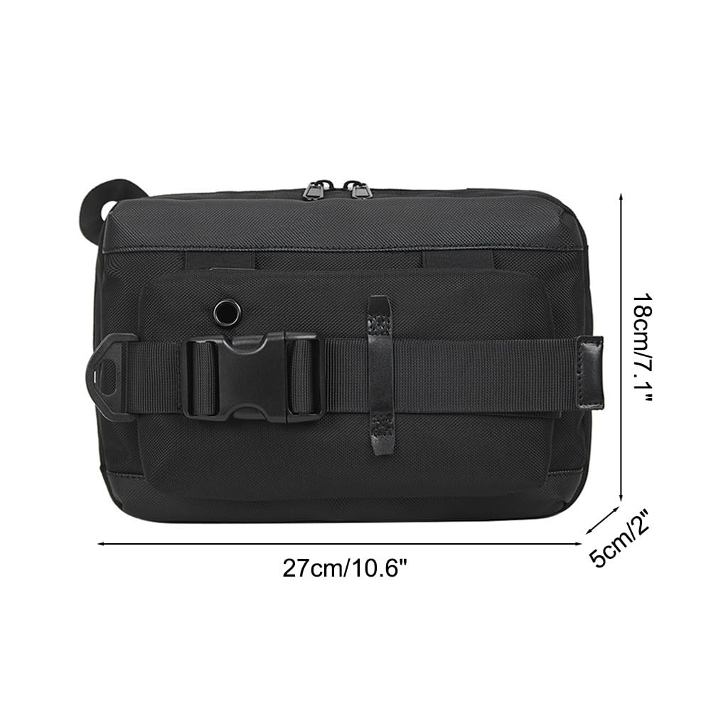 MiOYOOW Borsa a Tracolla Tattica, Marsupio Molle Militare con Corda Appesa e Foro, Pacco Petto Sport Outdoor, Zaino Tattico Regolabile per Escursionismo, Campeggio, Pesca