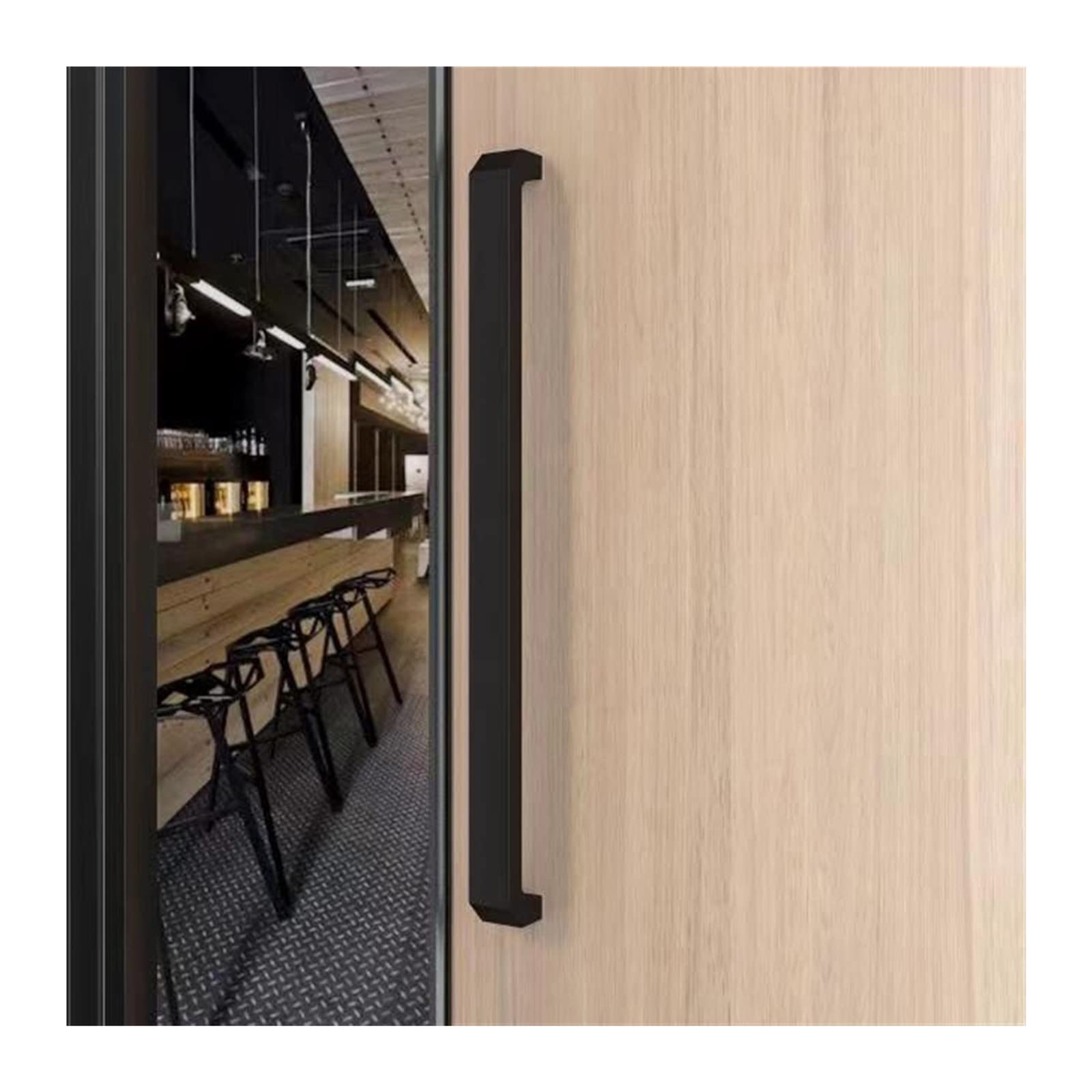 Sliding Barn Door Shower Door Push Pull Door Handle with Screw, Simple Metal Shower Door Handles for Hotel/Shopping Mall/Studio/Company Glass Gate, Double-Sided Installat,Ligjt Grey-100cm/39.3in
