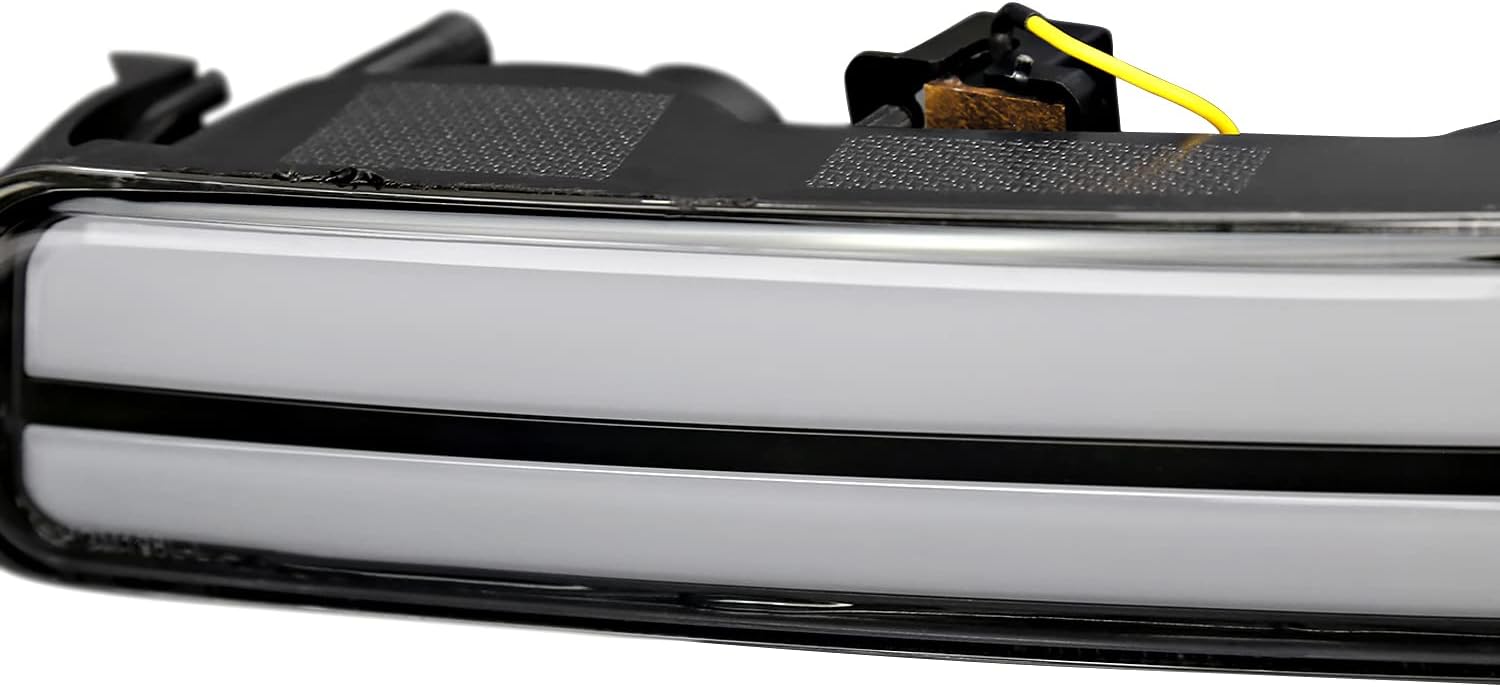 SPEC-D TUNING Black LED Tube Headlights + Sequential Bumper Lights Compatible with 1999-2006 GMC Sierra 1500/2500/3500