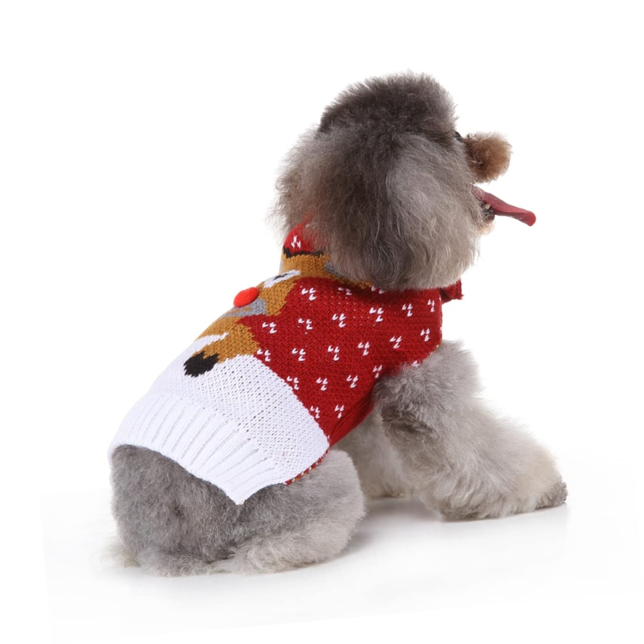 HMJGDHX 2 Pezzi Cucciolo Vestiti Invernali Caldi Maglione per Cani Adorabile Costume da Cervo per la Festa di Natale