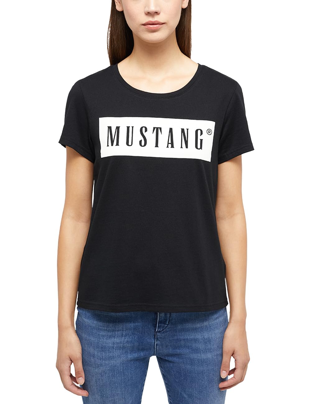 MUSTANG Women's Half Sleeve T-Shirt, Black 4142, 3XL