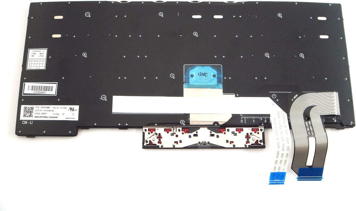 Parts for Lenovo ThinkPad E480 E485 E490 E495 Keyboard Spanish Non-Backlit ES SPA Black 01YP330