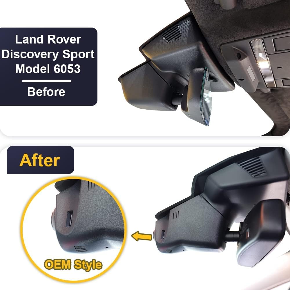 Fitcamx Front 4K+Rear 1080P Dash Cam Adapts for Land Rover Discovery Sport S SE HSE R-Dynamic 2015-2019 (Model 6053/L550), OEM Style, Dual HD Video WiFi, Loop Recording G-Sensor, Easy to Use, 128GB