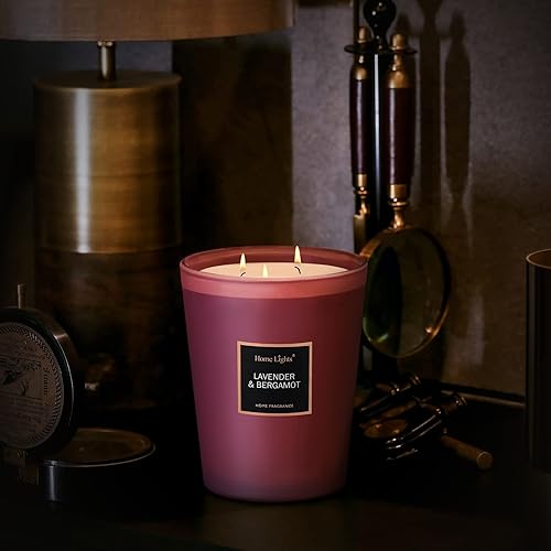 Miniatura 7 de HomeLights Velas de soja altamente perfumadas para el hogar, 33.3onzas 3mechas de algodón, sin humo, de larga duración, 70horas en Lavender &