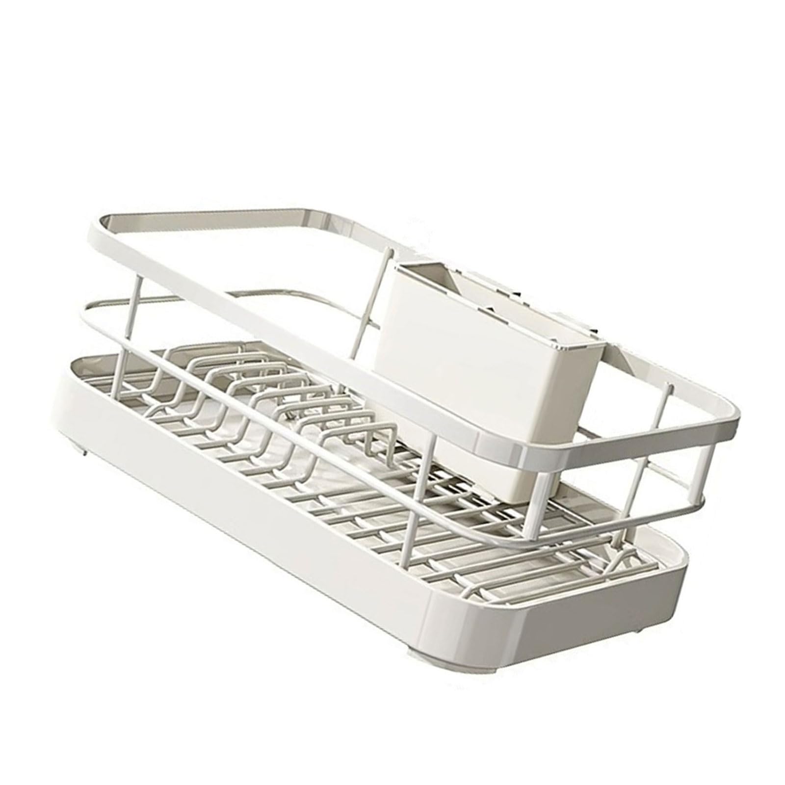 Tsophreniq Efficient Kitchen Organization with Adjustable Sink Rack Holds Plates and Utensils with Elegant Designs Metal Utensil Holder