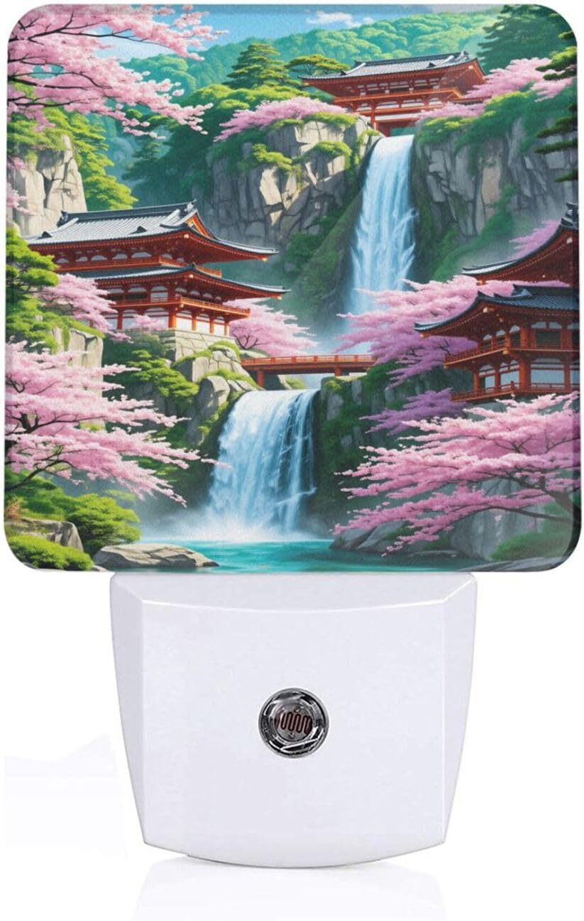 Japanese Temple Cherry Blossom Night Light 3X4.5X2 in