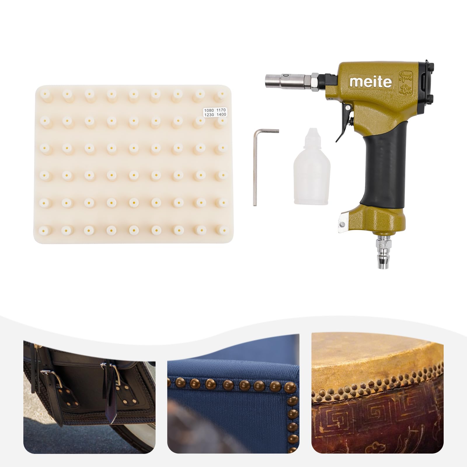 Chiodatrice ad aria compressa, pistola per unghie, chiodatrice pneumatica con 54 capacità di chiodo, lega di alluminio, per lavori di legno, decorazioni, mobili