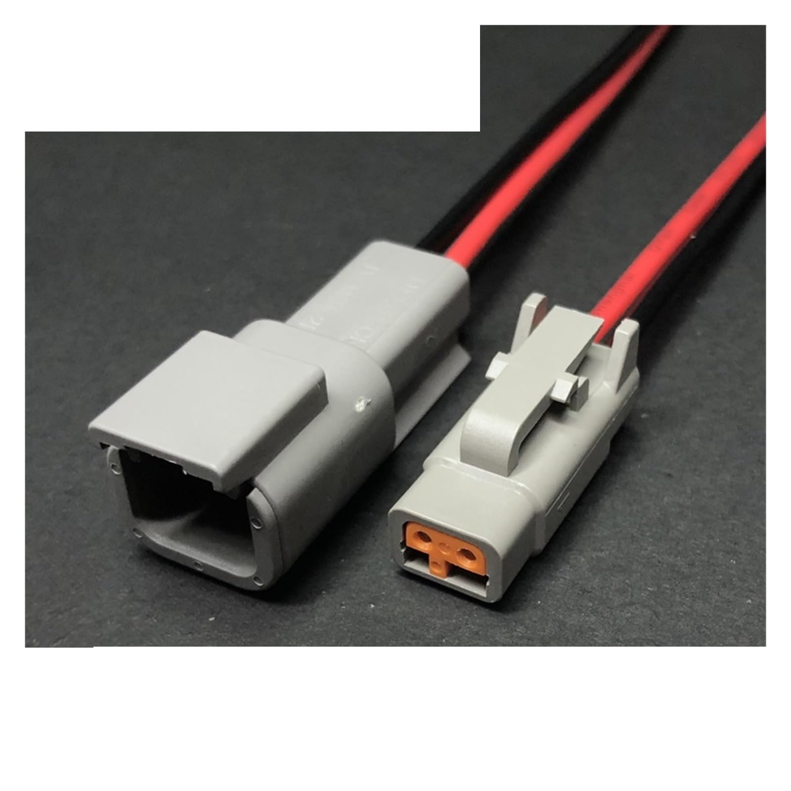 Dtm04-2p Car Harness Connector Deutsch Sealed Waterproof 2/3 / 4/6 / 8/12 Pin Sensor Wire Socket Wire Length 15cm (Color : 2p Strip line, Size : 1sets)