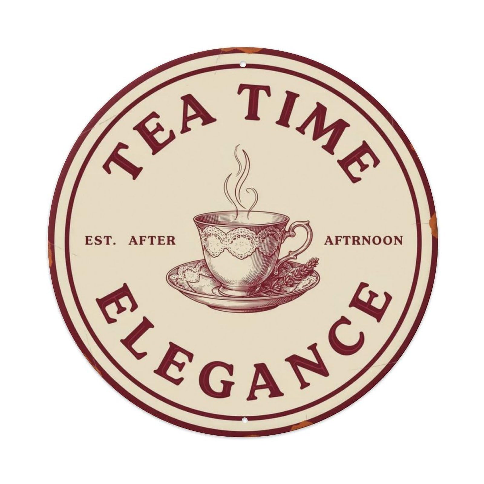 Tea Time Victorian Metal Tin Sign Plaque