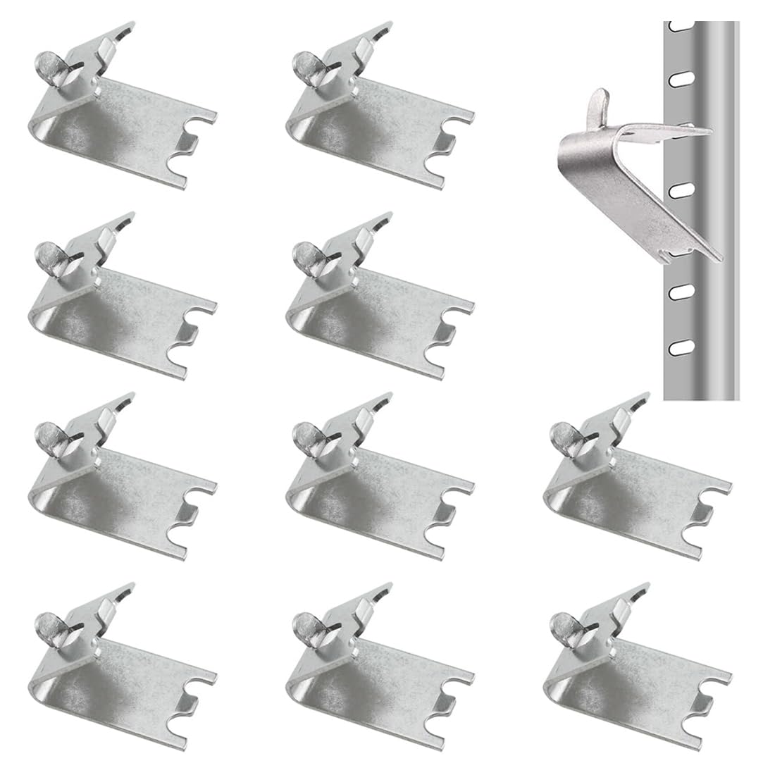 10 Clip Ripiano Frigorifero In Acciaio Inox Per Congelatore - Slot Inserto