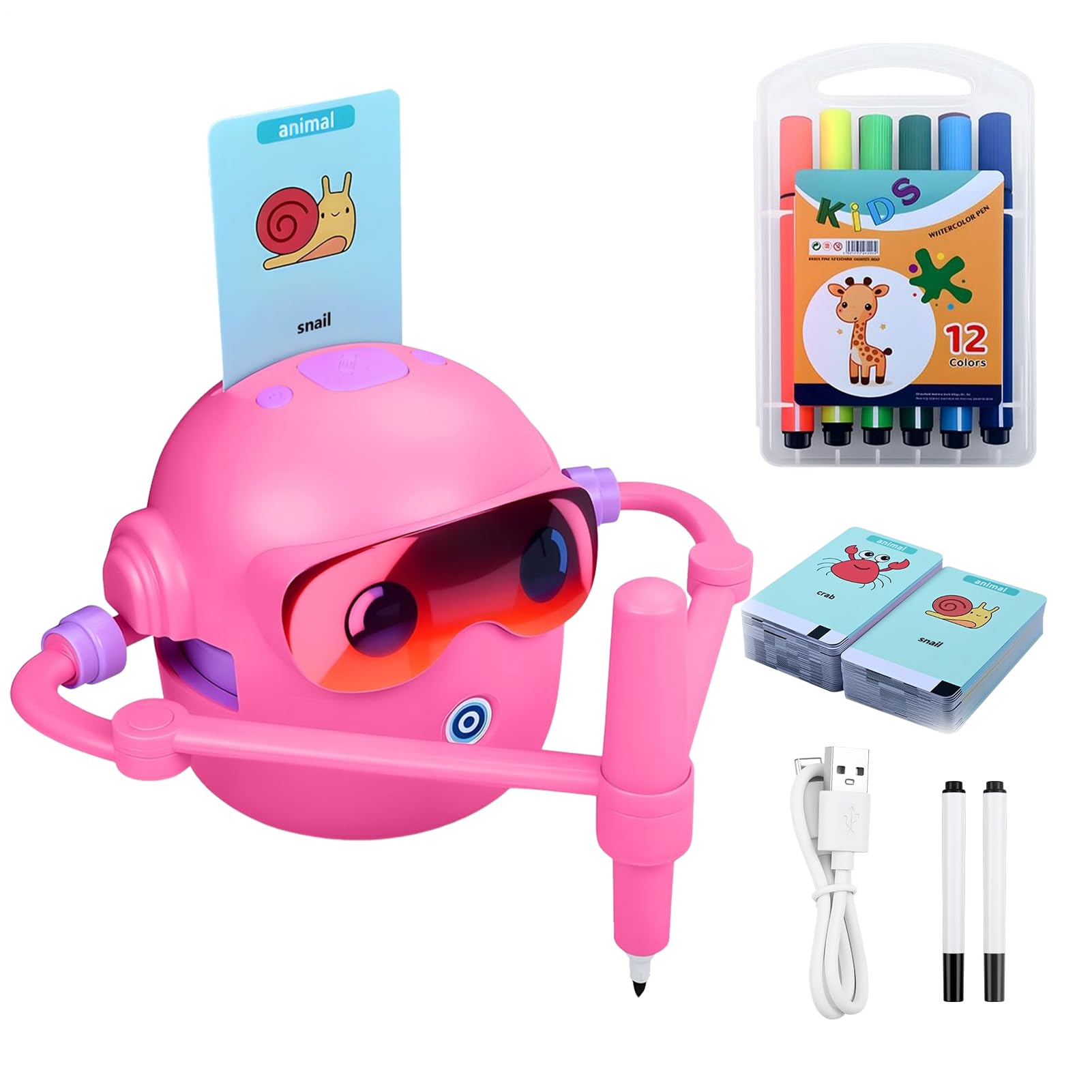 Robot da Disegno Intelligente Con Guida Vocale e 100 Carte | Robot Per Disegnare Per Bambini Per Bambini, Ragazzi E Ragazze, Ideale Per Viaggi, Scuola E Asilo Infantile