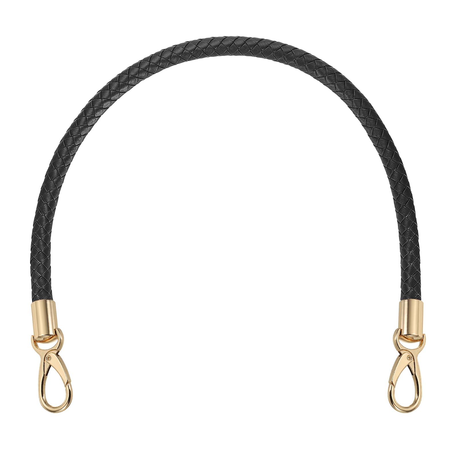 sourcing map Braided Purse Strap, 21.6 Inch PU Leather Purse Strap Handle Replacement for Handbag Tote Underarm Bag Making (Black)