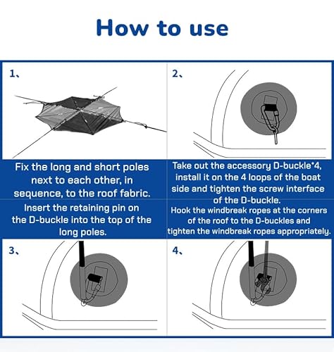 Foto von Floving aufblasbares Boot Markise aufblasbares Boot/Segelboot Sonnenschirm Abdeckung Markise Sonnenschirm Angeln Zelt (Hellblau)