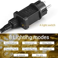 GlobaLink LED Fényfüggöny 300 LED-del, 8 Világítási Móddal, Beltéri/Kültéri Használatra - Meleg Fehér Fény Esküvőre, Partira, Kertbe, Szobad 6