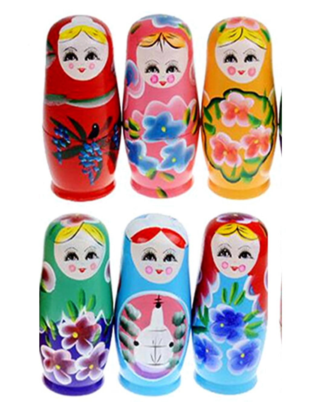Art Bundle Multi-Purpose Traditional Hand Painted Doll of 8.5 inch Russian (Multicolor) (Pack of 3)