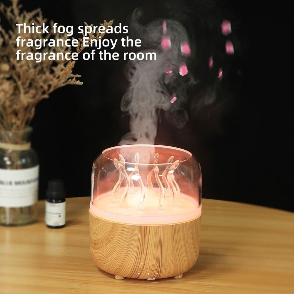 Umidificatore for meduse con venature del legno e diffusore
