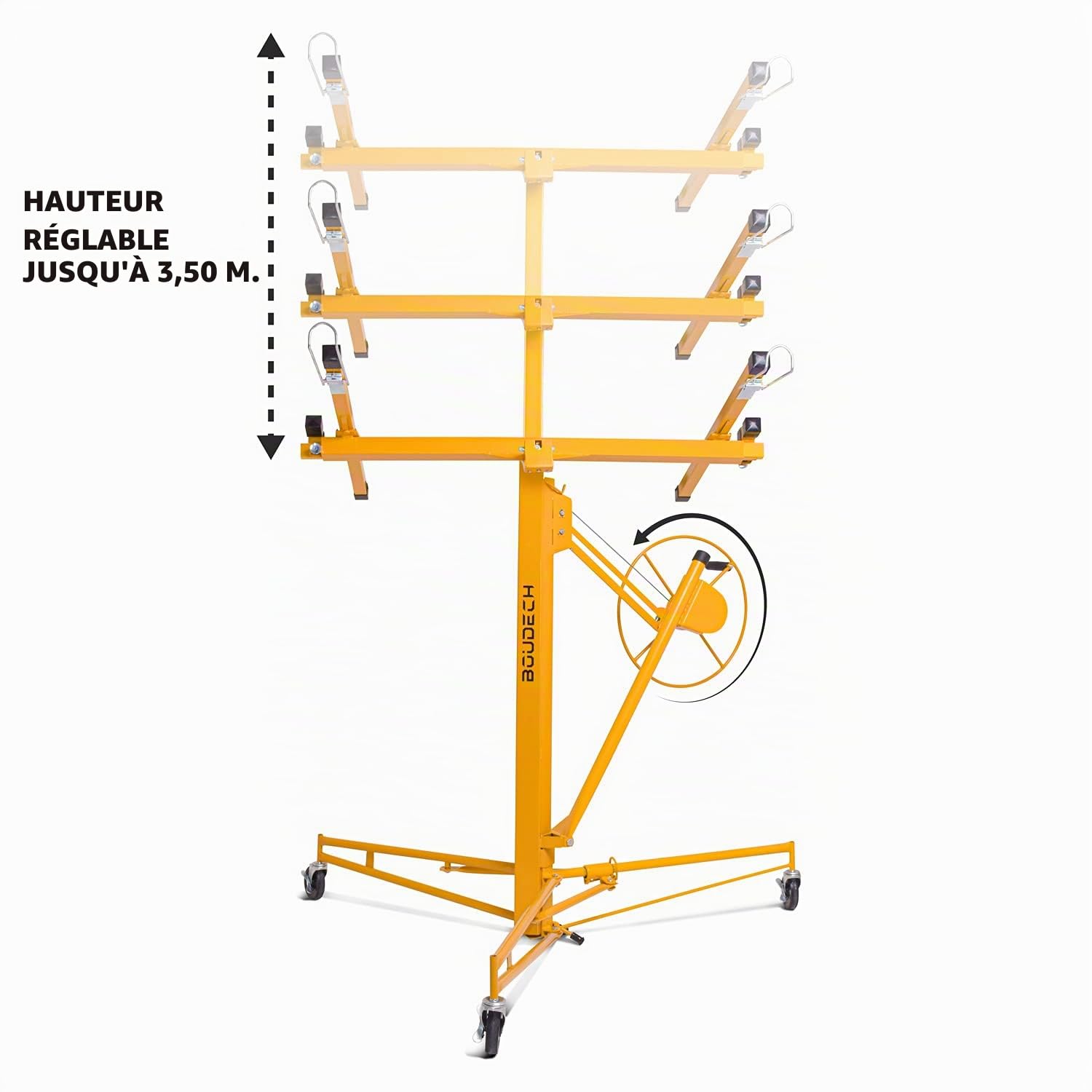 BOUDECH Lève-Plaque Pliable pour Faux-plafonds capacité de Charge 68 kg - certifié CE