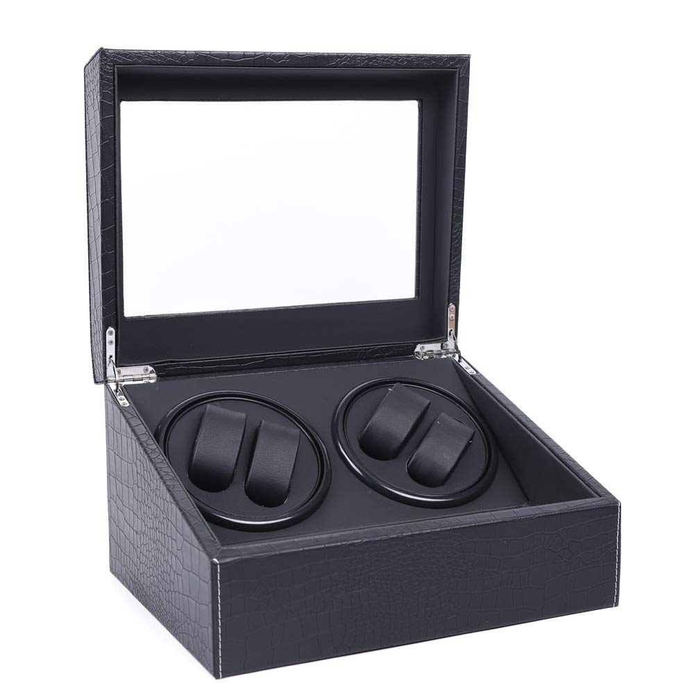 Scatola di carica Orologi automatici 10 Scatola Rotante Orologi Elettrici Nero, Motore Silenzioso, per Ufficio Camera Spogliatoio Negozio, Esposizione Stoccaggio Orologi al Quarzo Sport