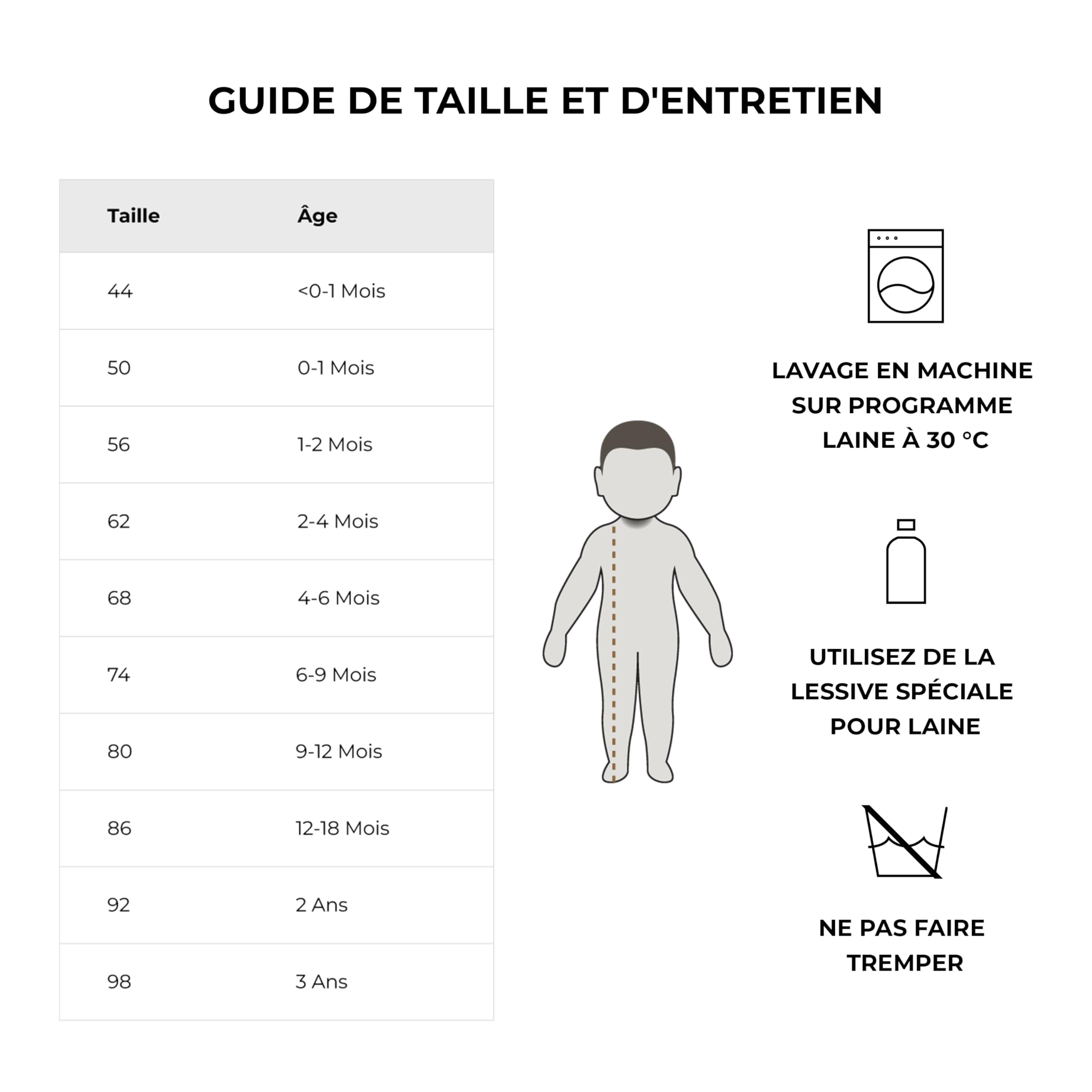 DILLING Legging pour bébé en Laine mérinos et Soie
