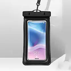 Bolsa à prova d'água, capa impermeável, bolsa seca para celular IPX8 Essenciais de praia, 19 cm (preta)