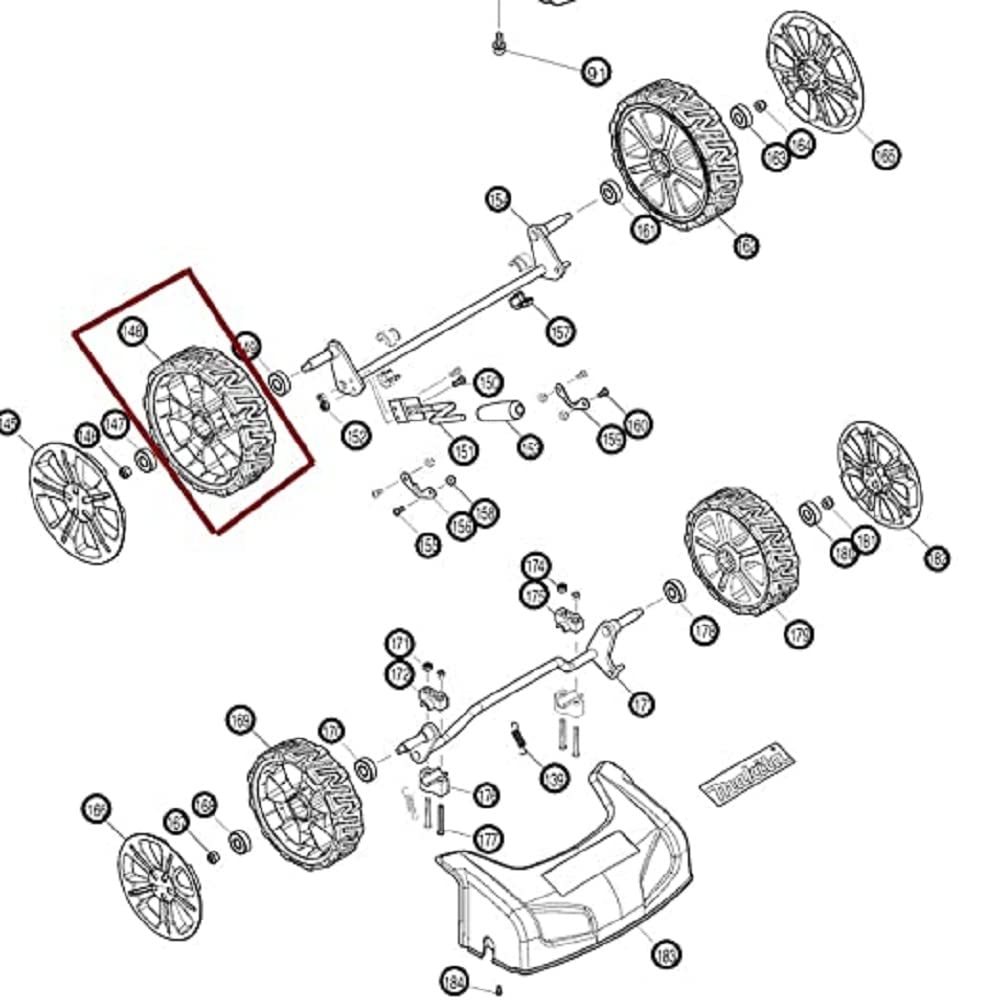 Makita 671020160 8-Rad-Ass'y für Modell Lawnmower
