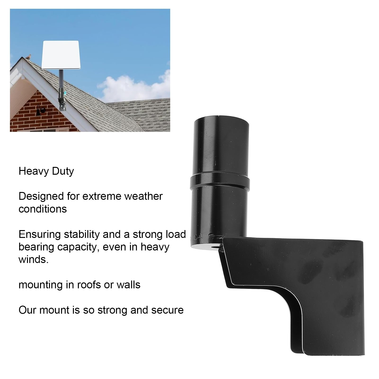 Roof Mount Kit for Starlink Adjustable Aluminum Alloy Signal Tower Bracket Pole Mount for Starlink for Starlink Internet Kit Satellite,Compatible with V2 Starlink (Short 47x2cm - Image 2