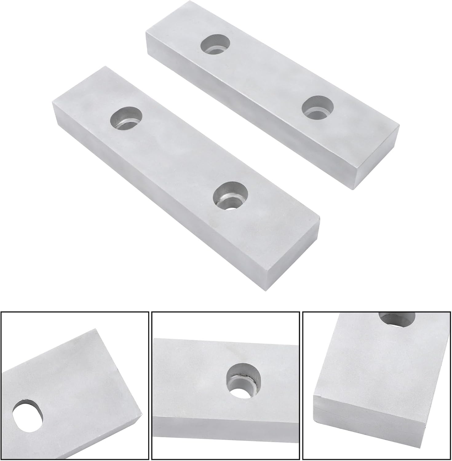 findmall Aluminum Soft Jaws, 8 x 2 x 1 Inch, for 6" Vises, 2 Pieces, Sturdy and Durable
