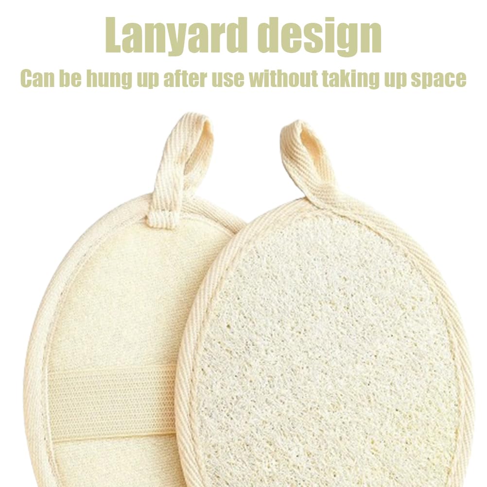2 Pièces Eponge Loofah, Lavable Éponges en Luffa Naturel, Reutilisable Gants de Gommage Naturels en Loofah, Éponge Exfoliante en Luffa Naturel pour Spa, Cuisine, Visage Corps, le Bain