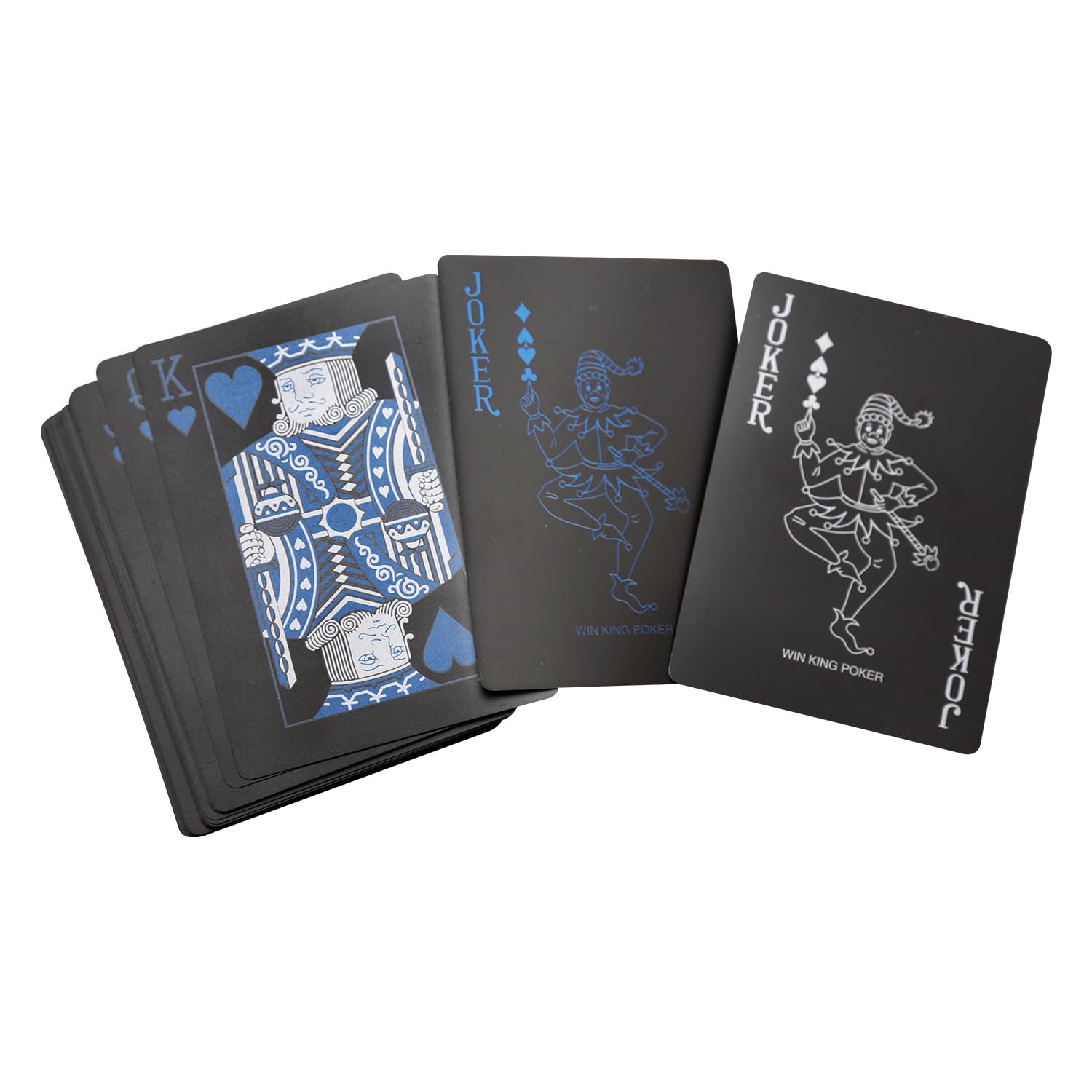 Hopzab Blue Black Magic Playing Cards, Waterproof Flexible Plastic Standard Deck for Magicians, Professional Poker Card Games, Adult Entertainment, 54 Sheets