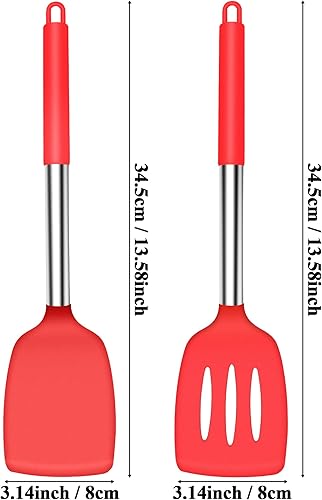 Miniatura 6 de Espátula de cocina de silicona, espátula ranurada de silicona grande resistente al calor, espátulas sólidas para utensilios de cocina