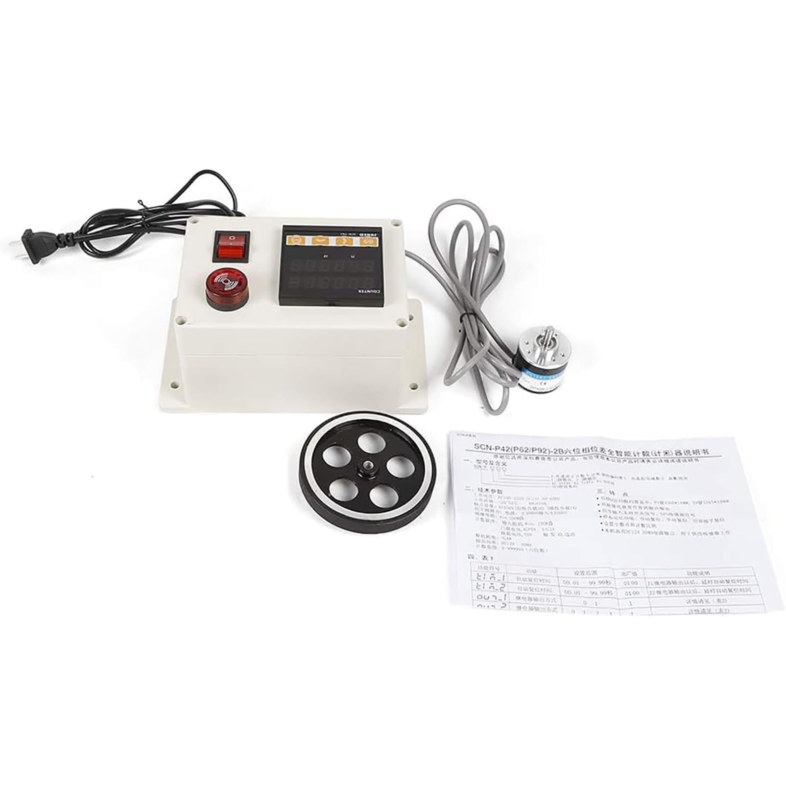 Contador Digital De Distancia, Codificador Rotatorio con Rueda Rodante Y Zumbador, para Cable De Hilo De Pesca, Hilo De Seda, Rango De Conteo 0-999999