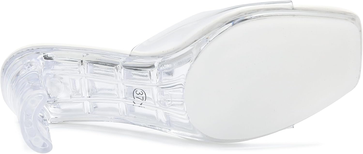 NBUUNBU Chunky Heels for Women Clear Platform Heels Sexy Block High Heels Sandals Square Toe Open Toe Transparent Strap Comfortable Dress Shoes Slip on Mules - Image 8