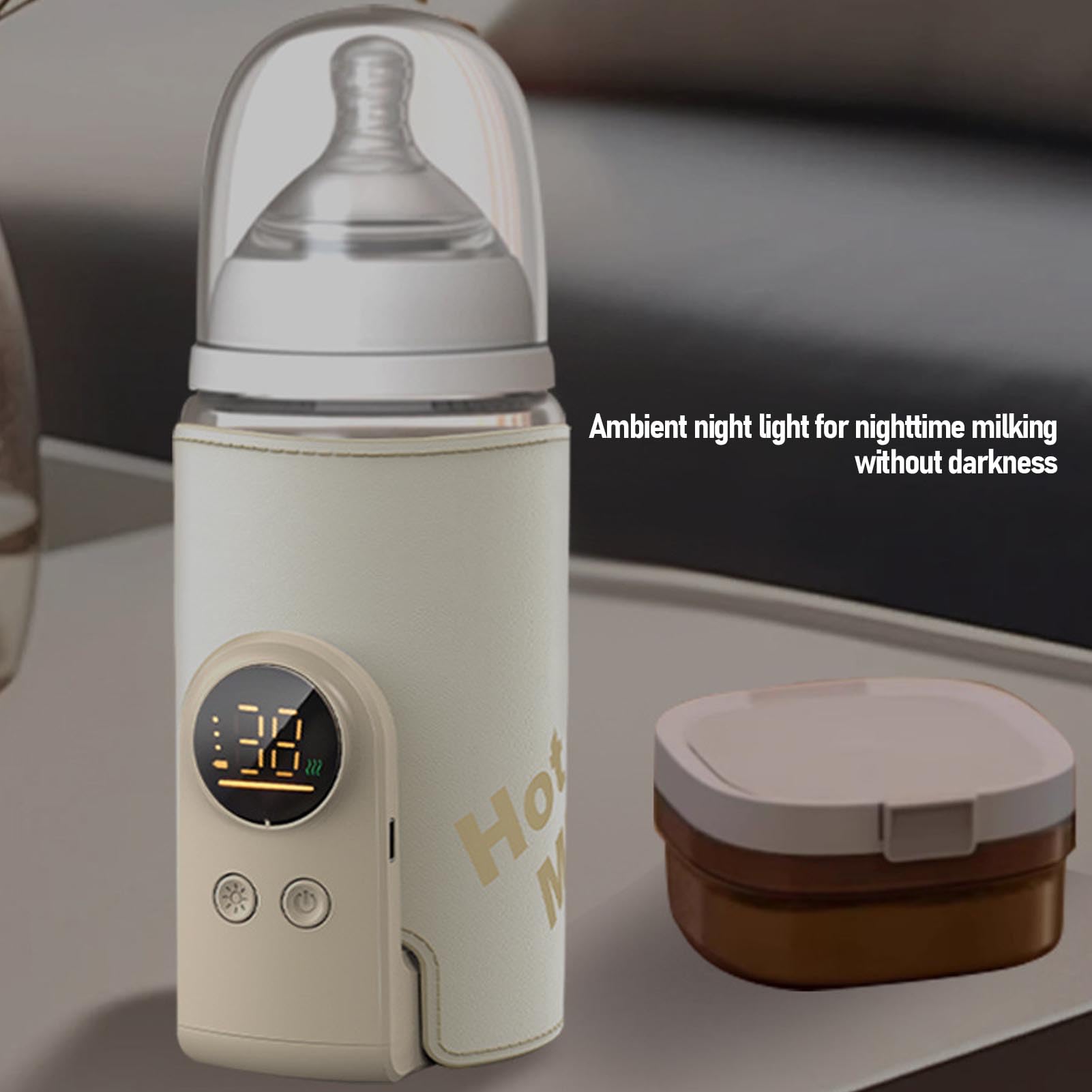 Tosuny Scaldabiberon Portatile, Scaldabiberon Ricaricabile per Latte Materno, Formula, Cibo, Riscaldamento Rapido in 1 Minuto e Impostazioni a 6 Temperature (10000 mAh)