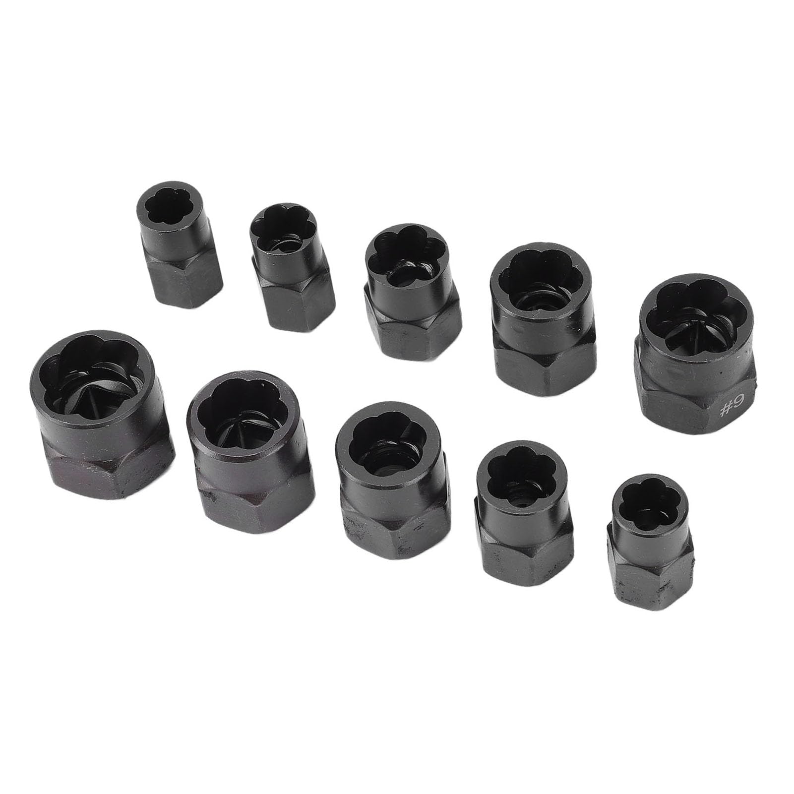 Juego de extractores de pernos 10PCS Acero 40CR |para tuercas oxidadas peladas
