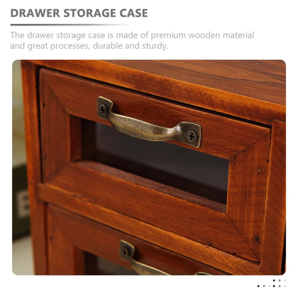 Aufbewahrungsbox mit 4 Schubladen Multifunktionaler Schreibtisch Organizer Holz und Doppelstock Design Einfache Handhabung für Büro und Zuhause