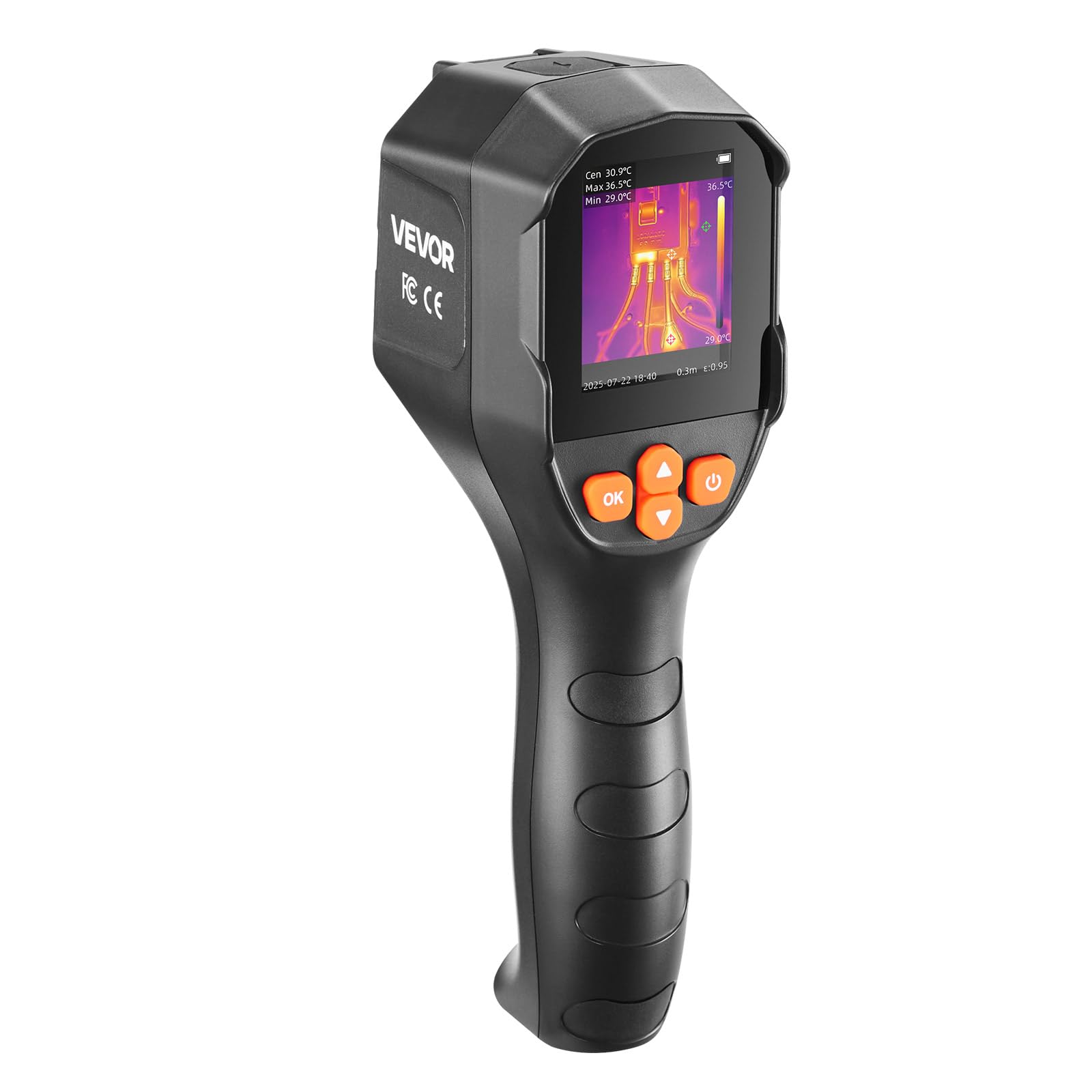 VEVOR Wärmebildkamera, TISR Superauflösung 240x180, handheld Thermokamera mit 2 MP visueller Kamera, 96x96 IR-Auflösung, 25 Hz Bildwiederholfrequenz, -20-550 °C, 4 Bildmodi & 6 Farbpaletten